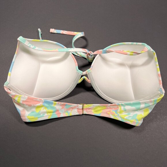 Victoria Secret 36DD L Bombshell Push Up Bikini Top Bottom Set Blue Pink Pastel - Picture 8 of 16